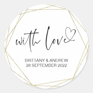 Huwelijksgunst Treat Bag Jam Met Liefde Dank U Ronde Sticker