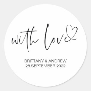 Huwelijksgunst Treat Bag Jam Met Liefde Dank U Ronde Sticker