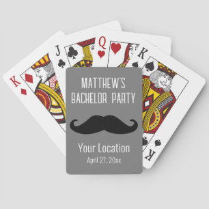 Huwelijksgunst zwarte snor vrijgezellenfeest pokerkaarten
