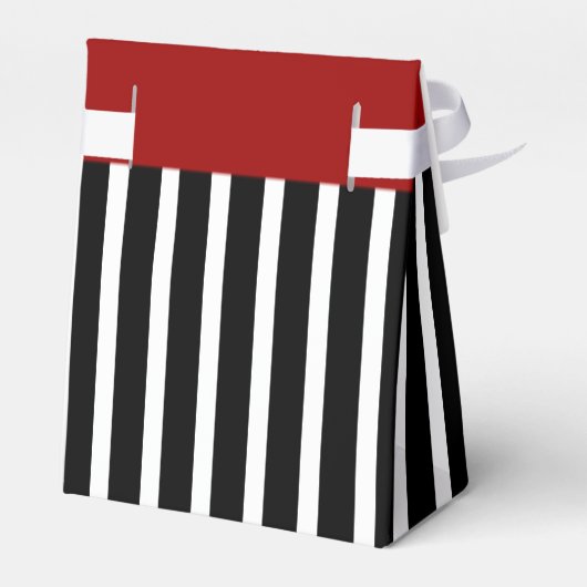 Huwelijksgunsten; B&W Strepen w/Rood, Douanelabel Bedankdoosjes (Achterkant)