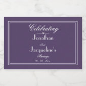 Huwelijksgunsten Chic Script Dusty Paarse Schattig Sparkling Wijnetiket (Enkel label)