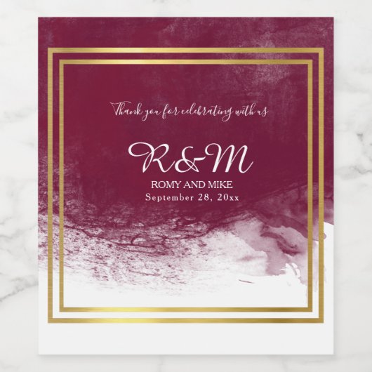 Huwelijksgunsten elegant wijn etiket (Enkel label)