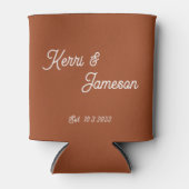 Huwelijksgunsten Kaneel Minimalistisch Script Blikjeskoeler (Voorkant)