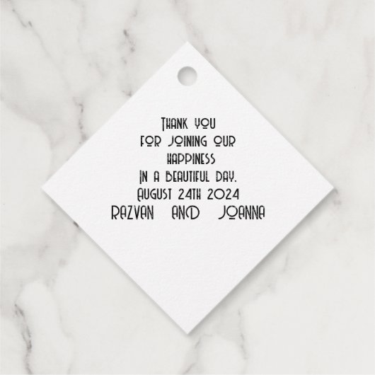 Huwelijksgunstlabels Bedankjes Labels (Achterkant)