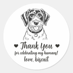 Huwelijksgunststickers met Duitse Staande Hond Ronde Sticker