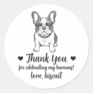 Huwelijksgunststickers met op maat gemaakte Franse Ronde Sticker