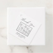 Huwelijksgunsttag met modern strandontwerp bedankjes labels (In situ)