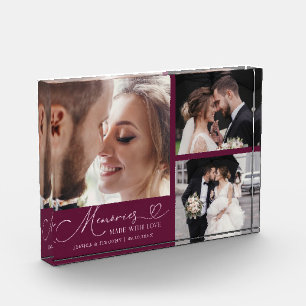 Huwelijksherinneringen Cranberry gemaakt met Liefd Fotoblokken