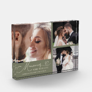 Huwelijksherinneringen met Liefde Sage Groene Trou Fotoblokken