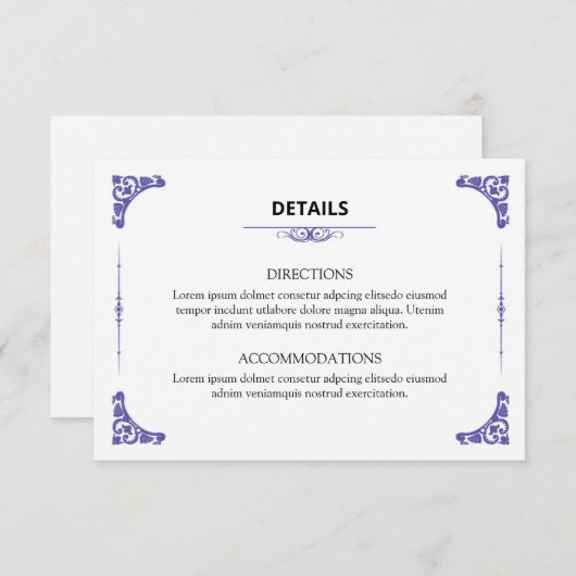 Huwelijksinfo kaart (Voorkant / Achterkant)