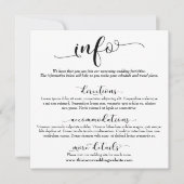 Huwelijksinformatie Elegante Scriptbijlage Kaart (Voorkant)
