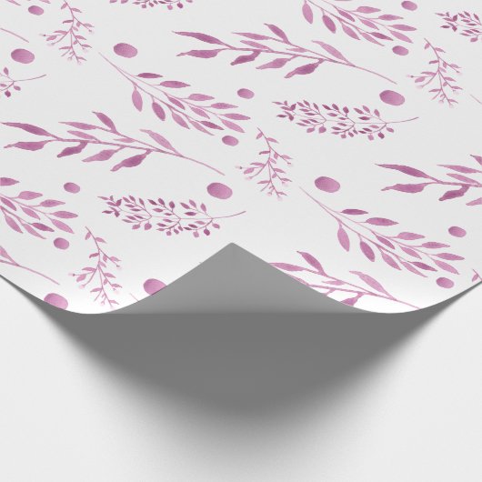 Huwelijksinpakpapier met mooie paarse bladeren cadeaupapier (Hoek)