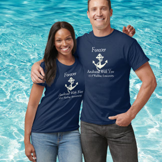 Huwelijksjubileum Cruise Blauw Personaliseren T-shirt