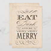 Huwelijksjubileum Diner Eet, Drink en wees Vrolijk Kaart (Voorkant / Achterkant)