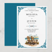 Huwelijksjubileum Eet Strandstoelen Kaart (Voorkant / Achterkant)