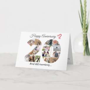 Huwelijksjubileum fotokaart voor twintig jaar huwe bedankkaart