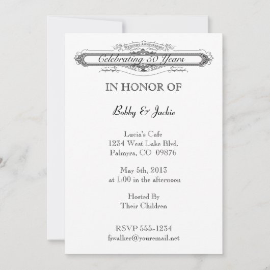 Huwelijksjubileum Kaart (Voorkant)