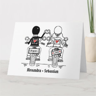 Huwelijksjubileum motorrijders kaart