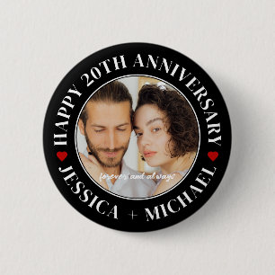 Huwelijksjubileum op maat gemaakte foto gepersonal ronde button 5,7 cm
