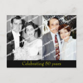 Huwelijksjubileum van gouden bruiloft ansichtkaart uitnodiging briefkaart (Voorkant)