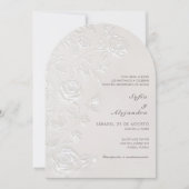 Huwelijksjubileum Witte Rozen met QR-code Kaart (Voorkant)