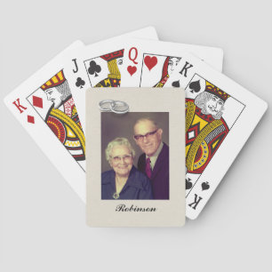 Huwelijksjubileum - Zilver gepersonaliseerd Pokerkaarten