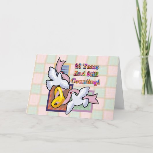 Huwelijksjubileumcadeaus 25 jaar kaart (Voorkant)