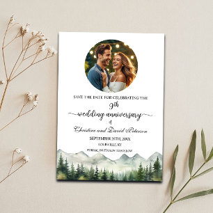 Huwelijksjubileumfoto Mountains Pines 9th Save The Date