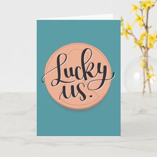 Huwelijksjubileumkaart 'Lucky Us' Kaart (Gele Bloem)