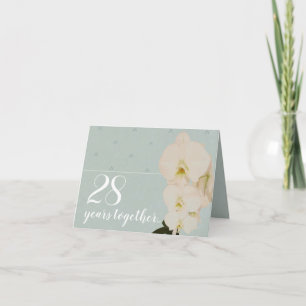 Huwelijksjubileumkaart Orchid 28 jaar Kaart