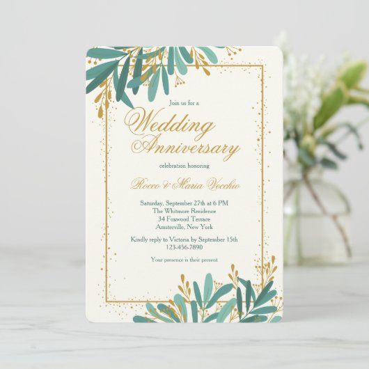 Huwelijksjubileumviering Kaart (Staand voorkant)