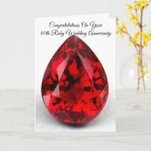 Huwelijkskaart 40ste verjaardag Robijn Kaart (Gele Bloem)