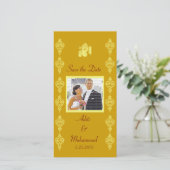 Huwelijkskaart Ganesha Save the Date Foto Kaarten (Staand voorkant)