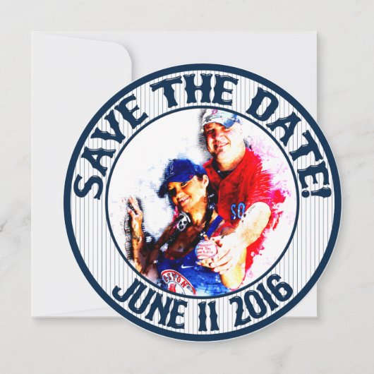 Huwelijkskaart Honkbal Save-the-Date-HOWARD, Optie Kaart (Voorkant)