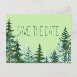 Huwelijkskaart met dennenboom 'Save the Date' Aankondigingskaart