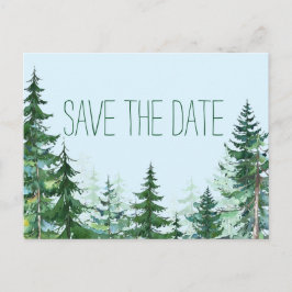 Huwelijkskaart met dennenboom 'Save the Date' Aankondigingskaart