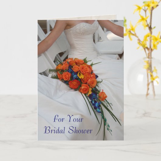 Huwelijkskaart met eigen tekst als cadeau voor bru kaart (Gele Bloem)