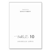 Huwelijkskaart met hartscript en gastnaam kaart (Voorkant)