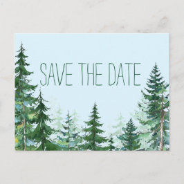 Huwelijkskaart met sparrenboom Save the Date Aankondigingskaart