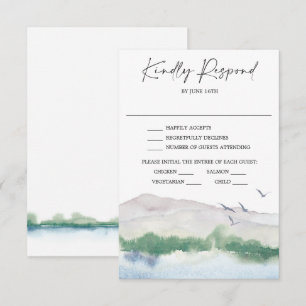 Huwelijkskaart RSVP voor Mountain Lake Kaart