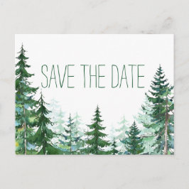 Huwelijkskaart sparrenboom Save the Date Aankondigingskaart