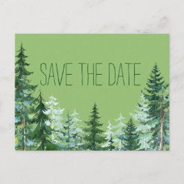 Huwelijkskaart Sparrenbos Save the Postcards Aankondigingskaart