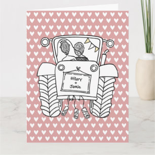 Huwelijkskaart Tractor Country Barn Rustic Kaart