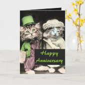 Huwelijkskaart voor de heren en dames Kat Kaart (Gele Bloem)