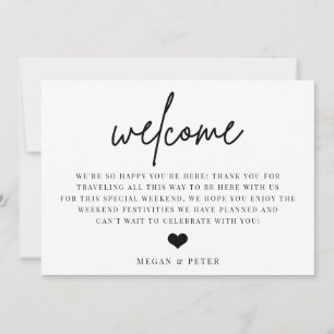 Huwelijkskaart voor welkomsttas kaart
