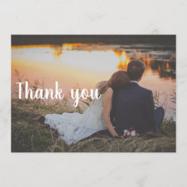 Huwelijkskaartje - Koppel bij het water Bedankkaart
