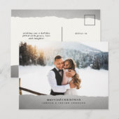 huwelijkskerstvakantie aankondiging briefkaart (Voorkant / Achterkant)