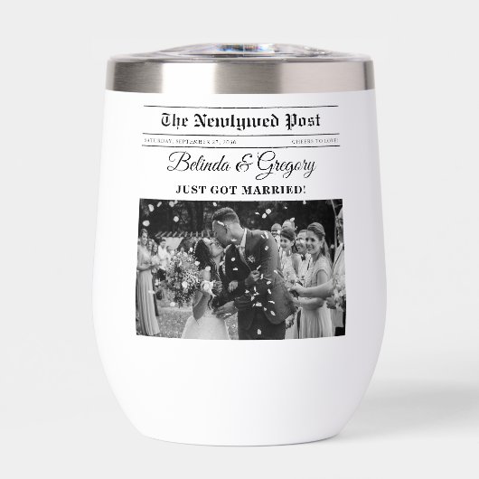 Huwelijkskrant Leuk Zwart & Wit Foto Bruiloft (Voorkant)