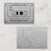 Huwelijkslied Verzoek Modern Zilver Cassette-inzet Informatiekaartje (Voorkant / Achterkant)