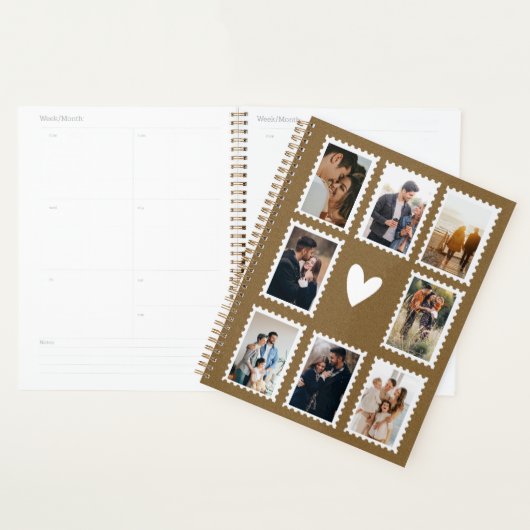 Huwelijksliefdesjournaal Fotocollage Aandenken Planner (Display)